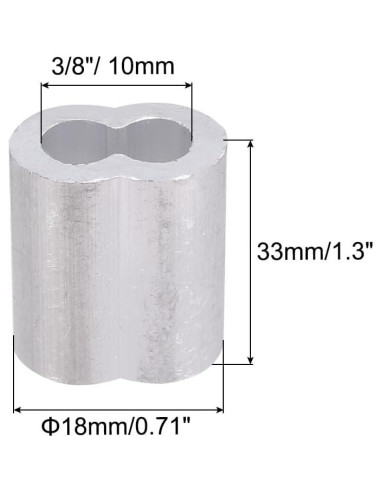 Manguitos de Bujes de Aluminio PATIKIL 10mm 10Pcs Crimpado