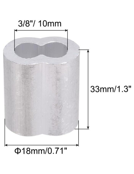 Manguitos de Bujes de Aluminio PATIKIL 10mm 10Pcs Crimpado