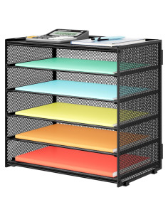 Organizador de Papel de Escritorio Biciyarn 6 Niveles Negro
