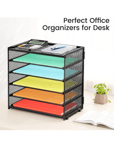 Organizador de Papel de Escritorio Biciyarn 6 Niveles Negro 2