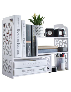 Estantería de Escritorio YGYQZ Blanca 65x17x38 cm Moderna