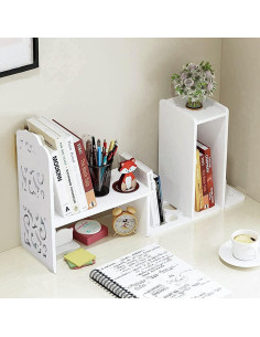 Estantería de Escritorio YGYQZ Blanca 65x17x38 cm Moderna 2