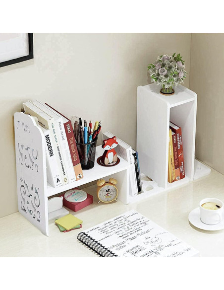 Estantería de Escritorio YGYQZ Blanca 65x17x38 cm Moderna