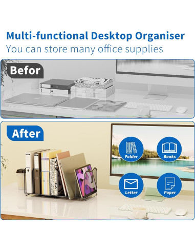 Organizador de Archivos de Malla Simple Trending 7 Secciones Negro