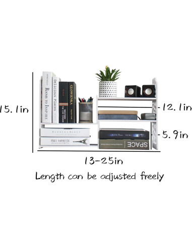 Estantería de Escritorio YGYQZ Blanca 65x17x38 cm Moderna
