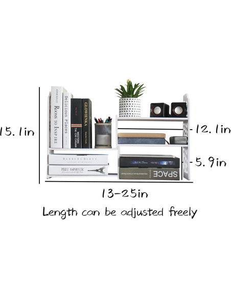 Estantería de Escritorio YGYQZ Blanca 65x17x38 cm Moderna