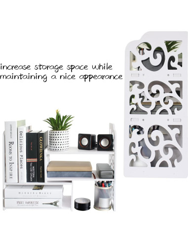 Estantería de Escritorio YGYQZ Blanca 65x17x38 cm Moderna