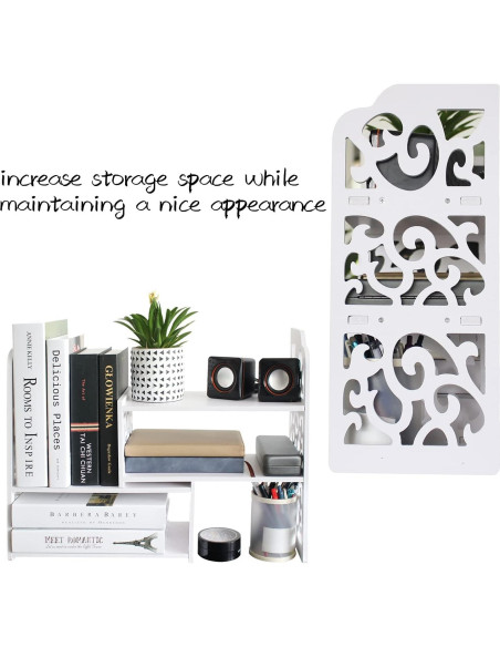 Estantería de Escritorio YGYQZ Blanca 65x17x38 cm Moderna