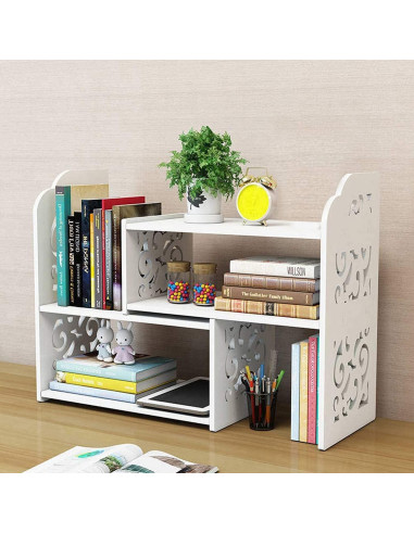 Estantería de Escritorio YGYQZ Blanca 65x17x38 cm Moderna