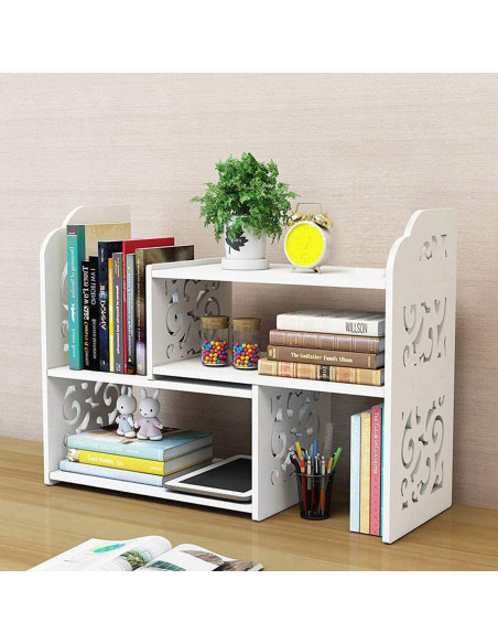 Estantería de Escritorio YGYQZ Blanca 65x17x38 cm Moderna