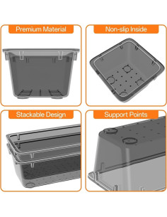 WOWBOX Juego de Organizadores de Cajones 32 Piezas Plástico Transparente 2