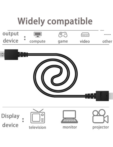 Cable HDMI Xinhua para Nintendo Switch 1.5m 4K Negro