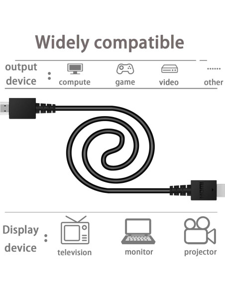 Cable HDMI Xinhua para Nintendo Switch 1.5m 4K Negro