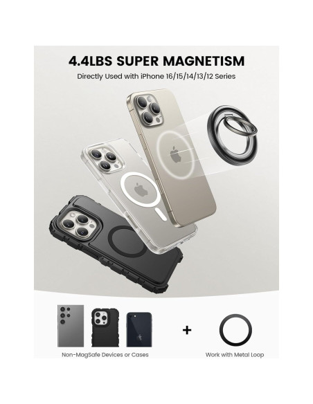 Lamicall Anillo Magnético para Teléfono MagSafe Negro