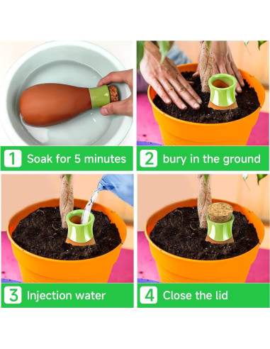 Ollas de Riego de Terracota NEAMVCT - Paquete de 4, 1.32 kg