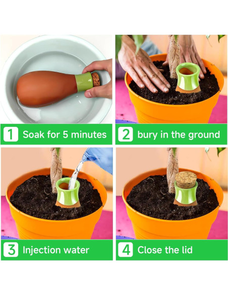 Ollas de Riego de Terracota NEAMVCT - Paquete de 4, 1.32 kg