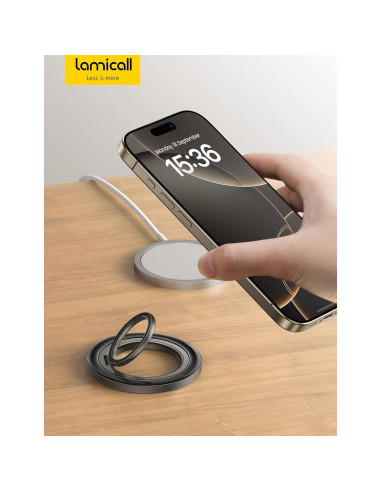 Lamicall Anillo Magnético para Teléfono MagSafe Negro