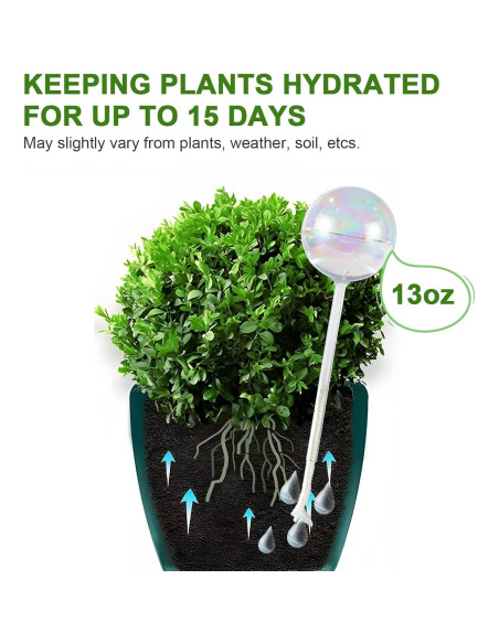 4PCS Esferas de Riego Automáticas Histely 368.5ml Vidrio