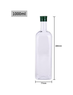 Paquete de 6 Botellas Vacías de 1000ml B SEPOR Cuadradas PET 2