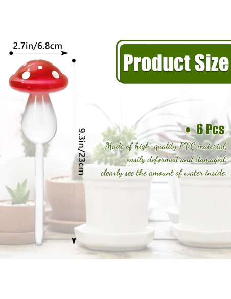 6 Esferas de Riego Automático de Vidrio JarThena para Plantas