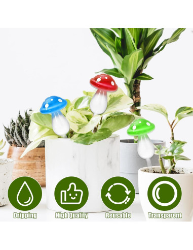 6 Esferas de Riego Automático de Vidrio JarThena para Plantas
