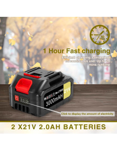 Soplador de Hojas Wgkok Inalámbrico 21V 5 Velocidades 2.80kg 2