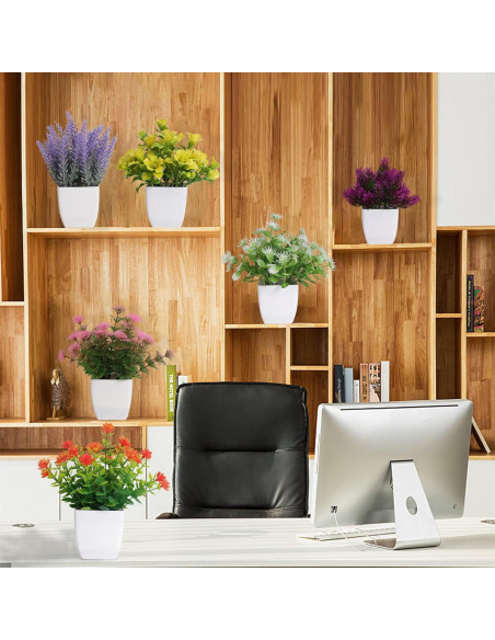 6 Plantas Artificiales en Maceta Yoratee para Decoración Interior