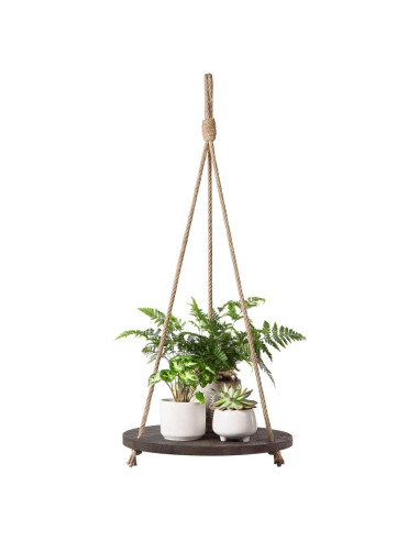 Estante Colgante Dahey Redondo de Madera 33 cm Vintage