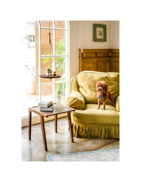 Estante Colgante Dahey Redondo de Madera 33 cm Vintage