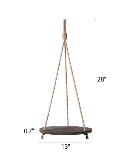 Estante Colgante Dahey Redondo de Madera 33 cm Vintage