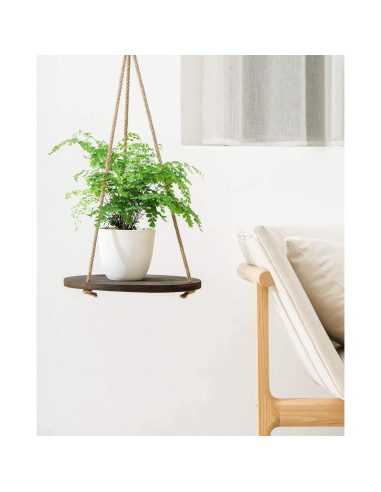 Estante Colgante Dahey Redondo de Madera 33 cm Vintage