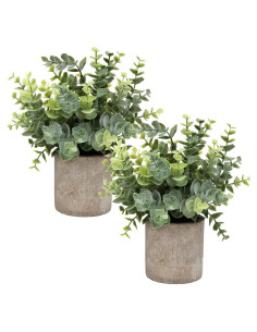 Flojery Mini Plantas Artificiales en Macetas 21-23 cm Eucalipto