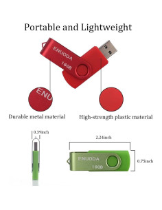 Memoria USB 16GB ENUODA 5 Piezas Colores Variados 2