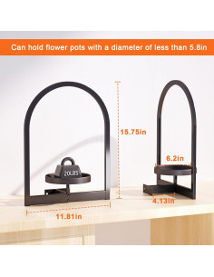 Soporte de Planta de Pared Flenpptly 3 Paquete Negro 40x30 cm 2