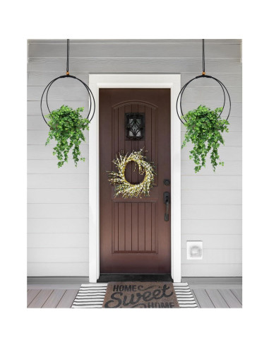 Maceta Colgante Vensovo para Plantas de Interior - 1 Pcs con Soporte de Metal y Base de Madera