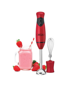 Batidora de Mano Bella 2 Velocidades Acero Inoxidable Rojo