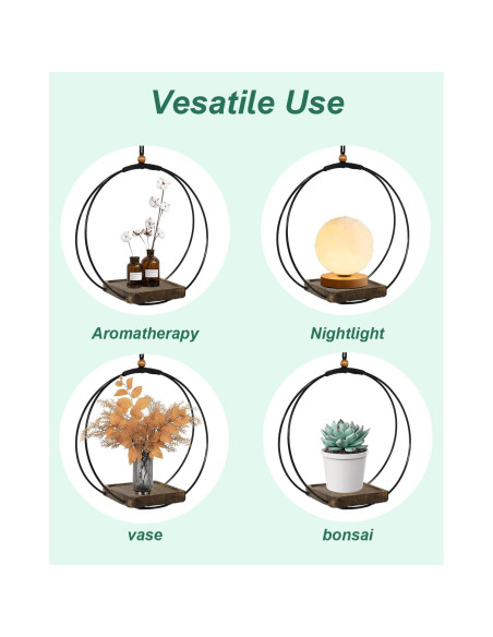 Maceta Colgante Vensovo para Plantas de Interior - 1 Pcs con Soporte de Metal y Base de Madera Maceta Colgante Vensovo para Plantas de Interior - 1 Pcs con Soporte de Metal y Base de Madera