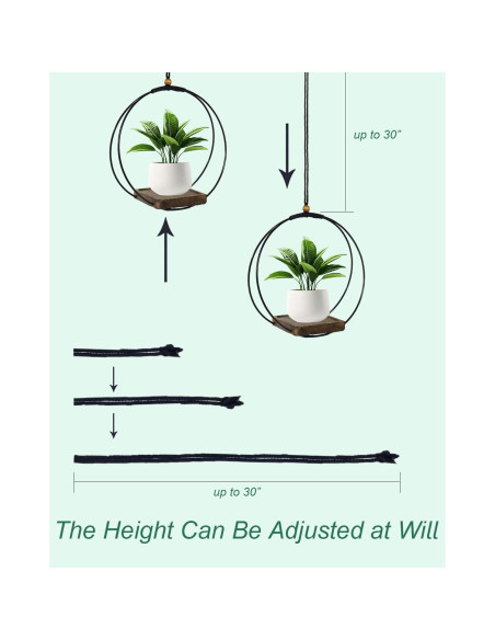 Maceta Colgante Vensovo para Plantas de Interior - 1 Pcs con Soporte de Metal y Base de Madera Maceta Colgante Vensovo para Plantas de Interior - 1 Pcs con Soporte de Metal y Base de Madera