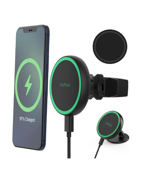 Soporte Carga Inalámbrica Magnético Gloplum para iPhone 15/14/13