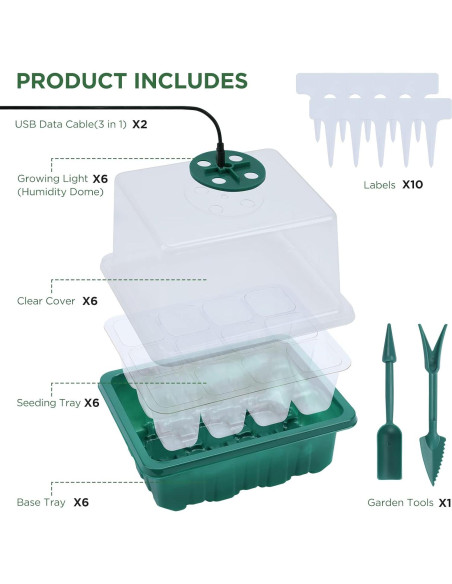 Kit de Inicio de Semillas Seedfactor con Luz de Crecimiento 6PCS