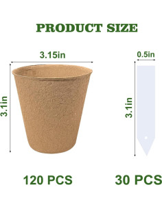 Macetas biodegradables INCIKITI 8 cm - Paquete de 120 2