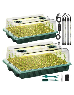 Bandeja de Inicio de Semillas SZSJA con Luz Ajustable 80 Celdas