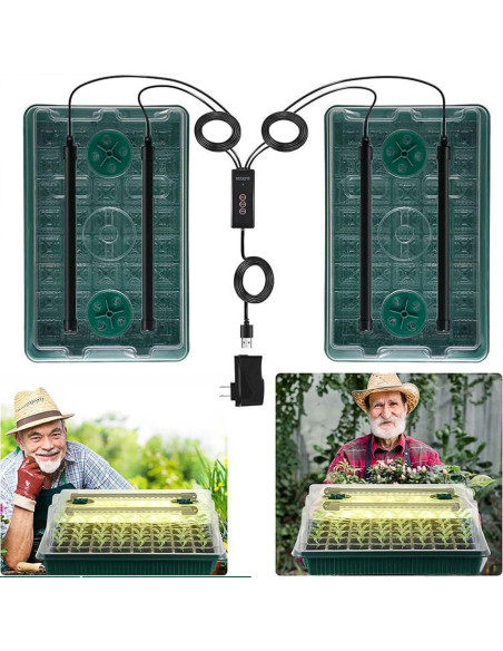Bandeja de Inicio de Semillas SZSJA con Luz Ajustable 80 Celdas