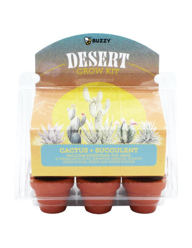 Mini Invernadero Buzzy para Cactus y Suculentas - Kit de Jardinería