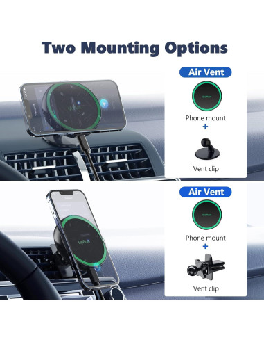 Soporte Carga Inalámbrica Magnético Gloplum para iPhone 15/14/13