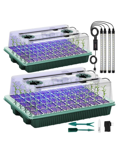 Bandeja de Inicio de Semillas SZSJA con Luz de Crecimiento 80 Celdas