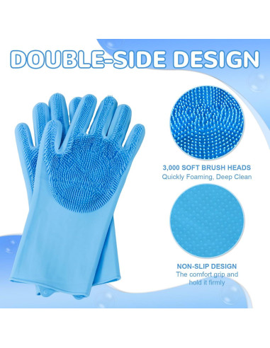 Guantes de Aseo para Mascotas WJWJA - Azul - 27.31x17.91cm