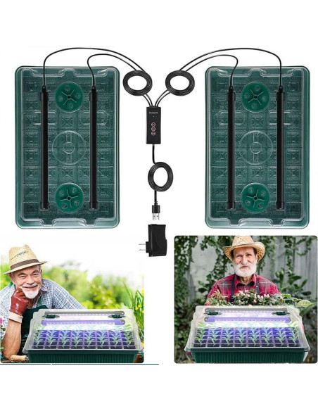 Bandeja de Inicio de Semillas SZSJA con Luz de Crecimiento 80 Celdas