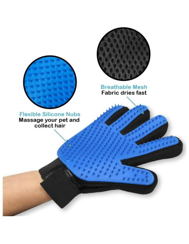 Guantes de Acicalamiento Pets First para Perros y Gatos 22.86x8.13cm