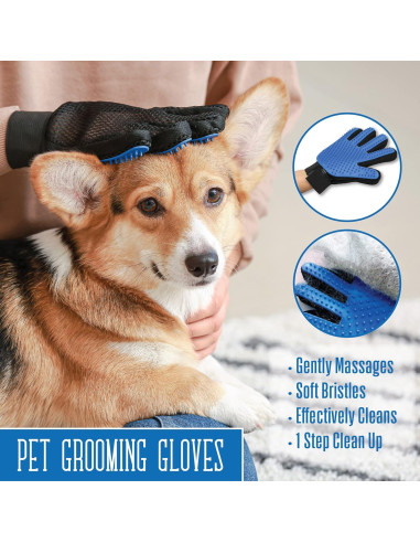 Guantes de Acicalamiento Pets First para Perros y Gatos 22.86x8.13cm